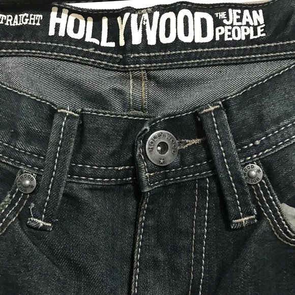 The Jean People Hollywood Mens Size  30x32 Jeans Slim Straight Dark Wash - Picture 5 of 12